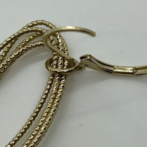 Nine West Gold-Tone Textured Oval Drop Earrings With Leverback Closure - Picture 11 of 11